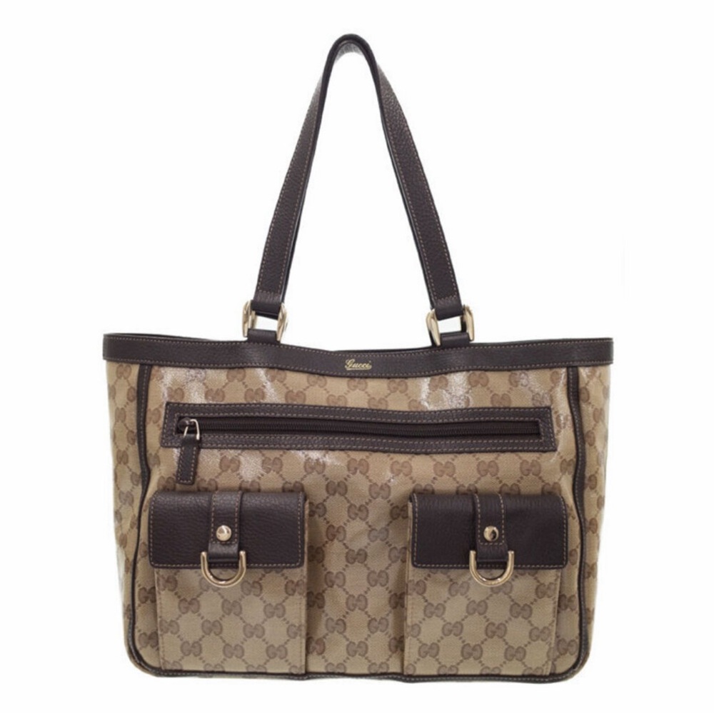 Gucci Beige & Dark Brown GG Canvas Tote